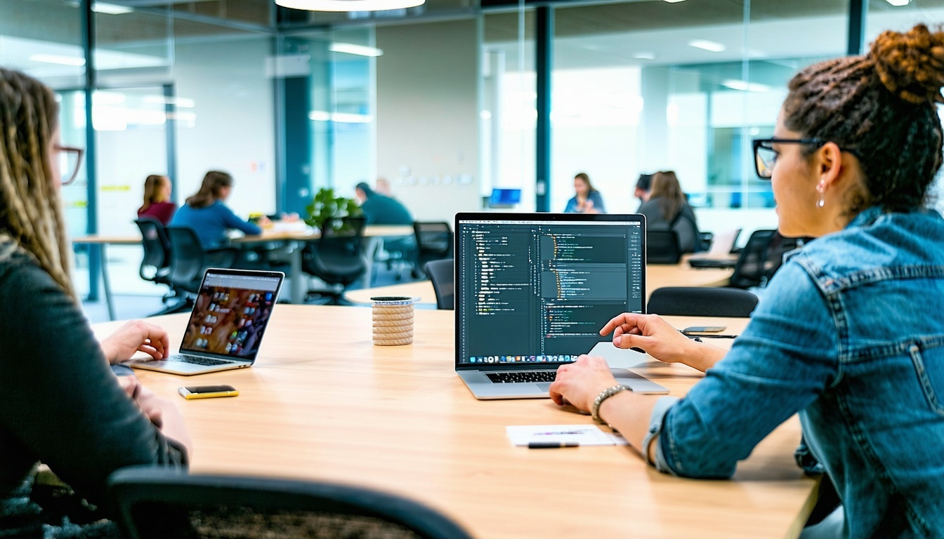 Innovation Hub workspace with teams developing educational technology